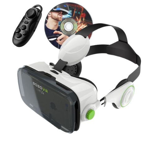 هدست واقعیت مجازی BOBO VR Z4 به همراه دسته بازی کنترل بلوتوث و سی دی DVD پکیج بازی‌ها و فیلم‌ها