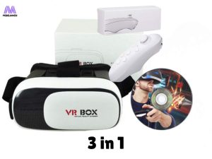 پکیج واقعیت مجازی VR Box 2 شامل ریموت کنترلر بلوتوثی و سی دی